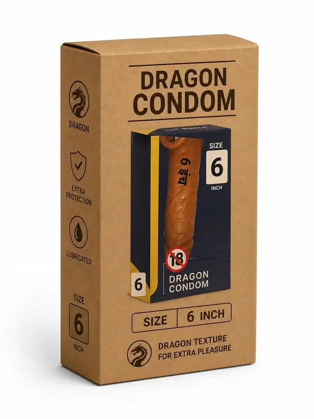 Dragon Premium Silicone Reusable Condom 6 Inch, Pack Of 1