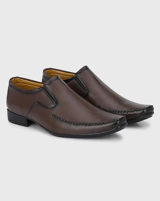 Formal Slip-On Shoes for Men (Brown, 6)