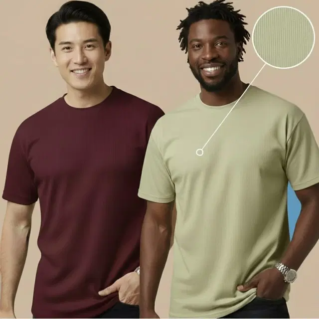 Polyester Round Neck T-shirt for Men, Multicolour, Pack of 2 (M)