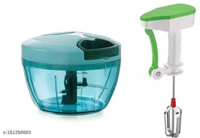 Manual Chopper with Hand Blender, Multicolor, Set of 2