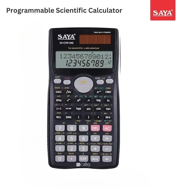 Saya SY-C991MS Programmable Scientific Calculator 10+2 Digit Display 401 Functions | Dual Power (Solar & Battery)
