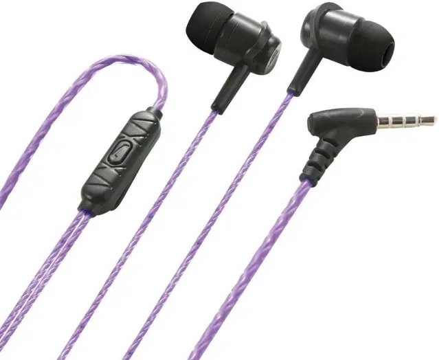 MZ M108, Stereo Earphone Strong Bass Stereo HD Wired, Purple, In the Ear