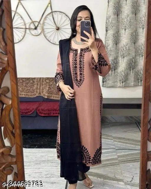 Kurta Set for Women (Pink, M)