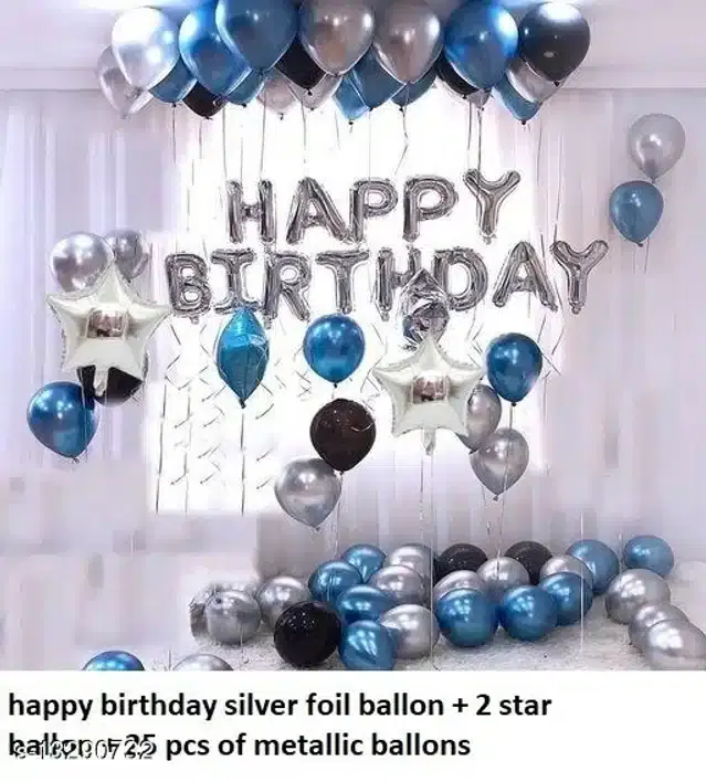 PVC Birthday Decoration Kit, Multicolor, Set of 40