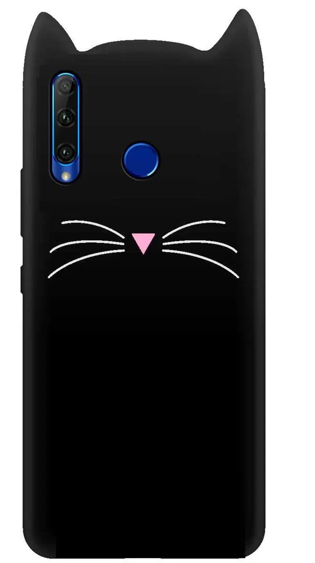 Silicone Mobile Back Cover for Honor 10i (Black)