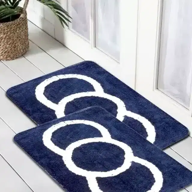 Cotton Printed Door Mats, Pack of 2, Multicolor, 16x24 Inches