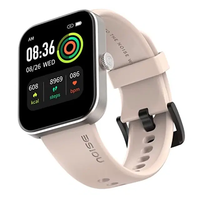 Noise ColorFit Pulse Grand Smart Watch with 1.69"(42.9cm) HD Display, 60 Sports Modes, 150 Watch Faces, Fast Charge, Spo2, Stress, Sleep, Heart Rate Monitoring & IP68 Waterproof (Champagne Pink)