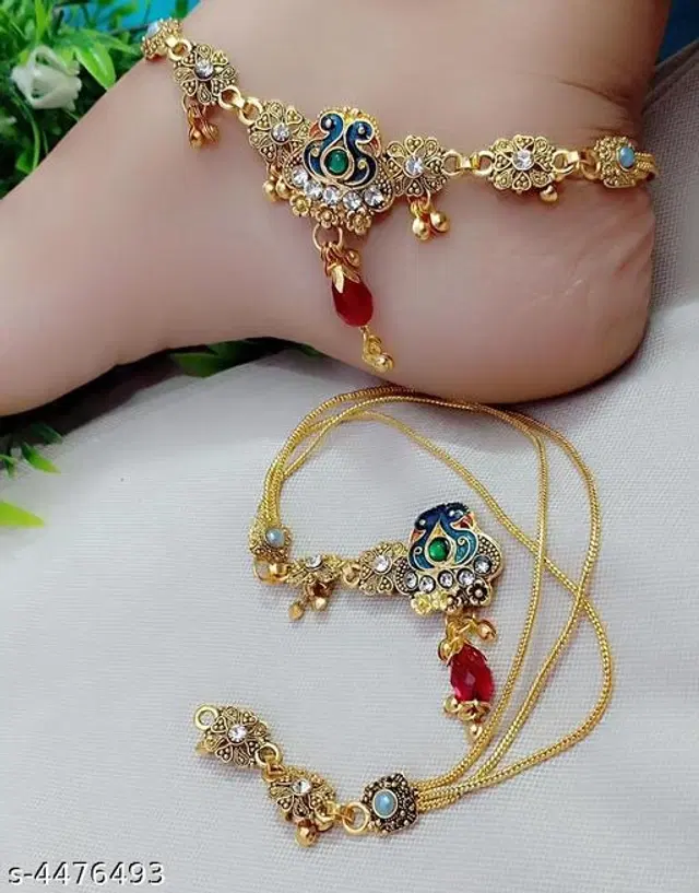 Alloy Anklets for Women, Set of 1 (Multicolor)