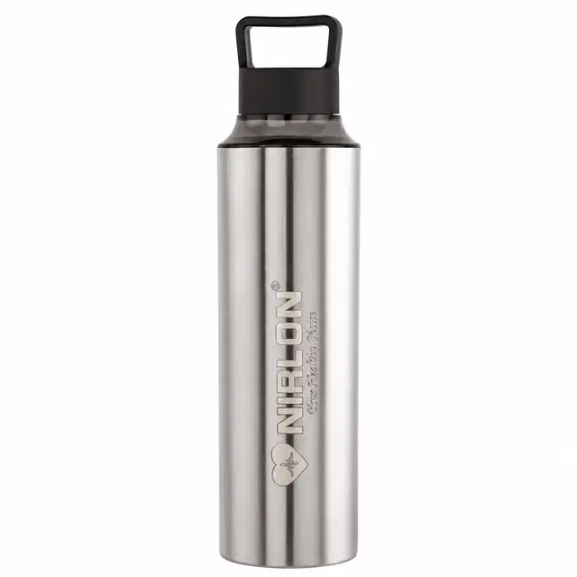Nirlon Steel Water Bottle [900 ml, Silver]