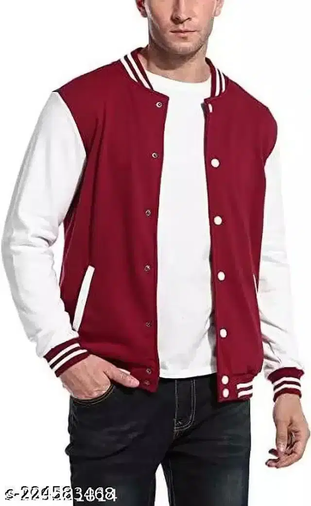 Full Sleeves Jacket for Men (Maroon, L)