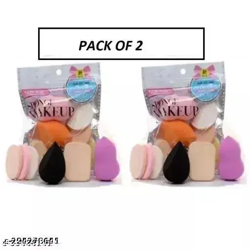 Makeup Beauty Blender Puffs Set, Multicolor, Set of 2