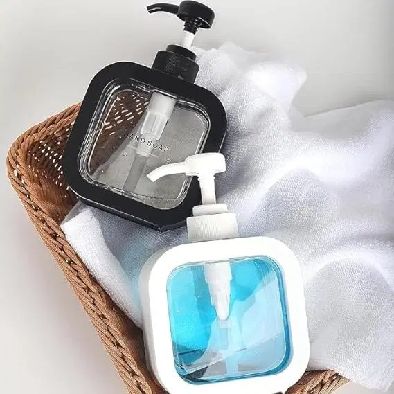 Plastic Refillable Liquid Soap Dispenser for Bathroom, Multicolor, 300 ml, Pack of 2