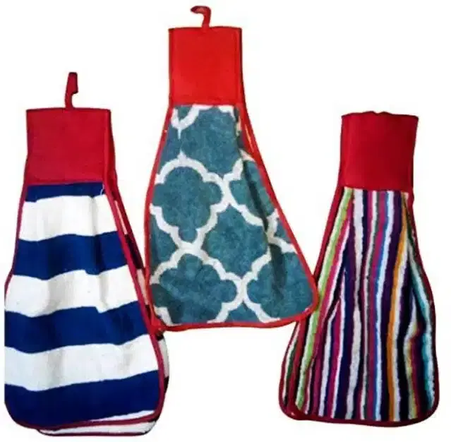 Cotton Hanging Hand Towel, Multicolor, Pack of 3