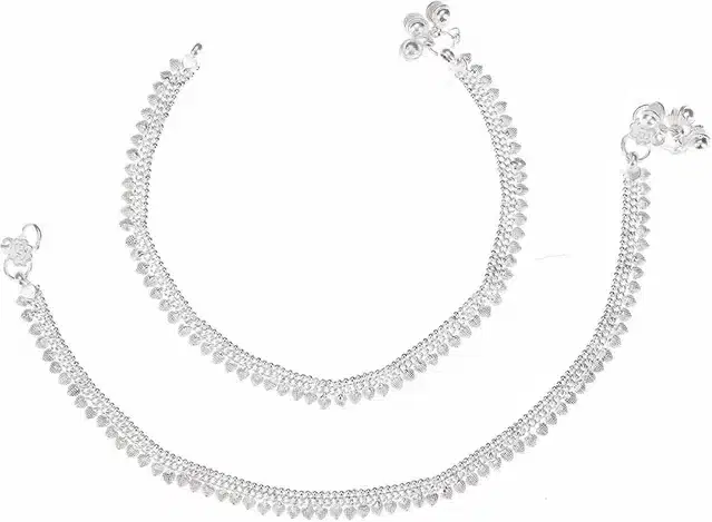 Designer Anklet for Women & Girls, Set of 1 (Silver)