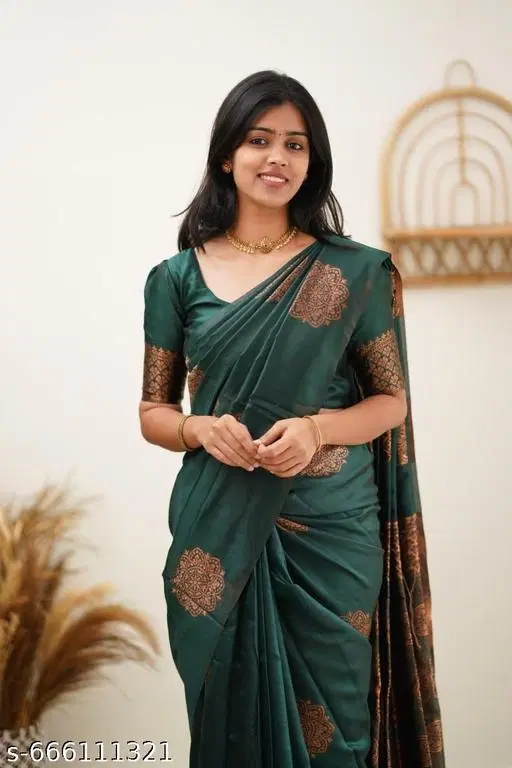 Kanjeevaram Silk Saree for Women (Purple)