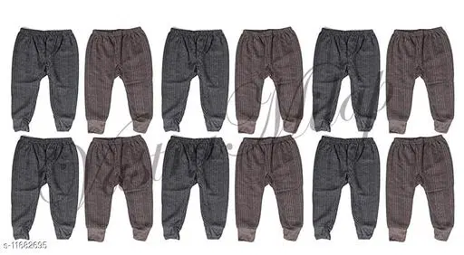 Woolen Thermal Bottomwear for Kids, Pack of 12 (Multicolor, 0-3 Months)