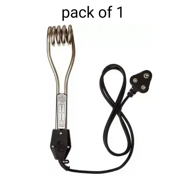 Waterproof Shockproof Water Heater Immersion Rod, Black & SIlver, 1000 W