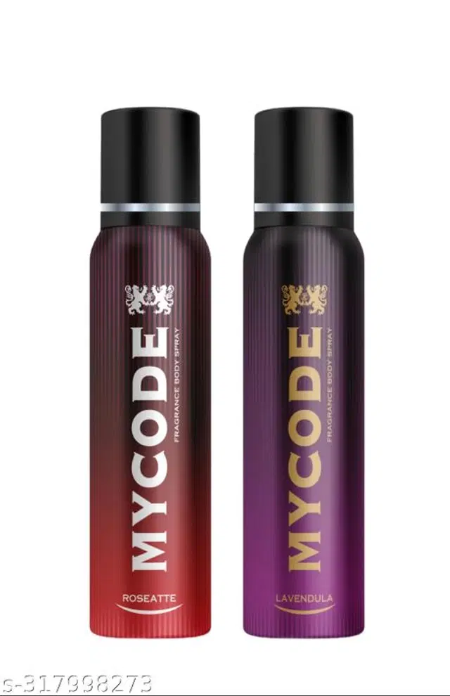 MYCODE Lovendula with Roseatte Body Spray for Men, 150 ml, Pack of 2