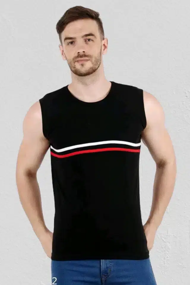 Sleeveless Vest for Men (Black, M)