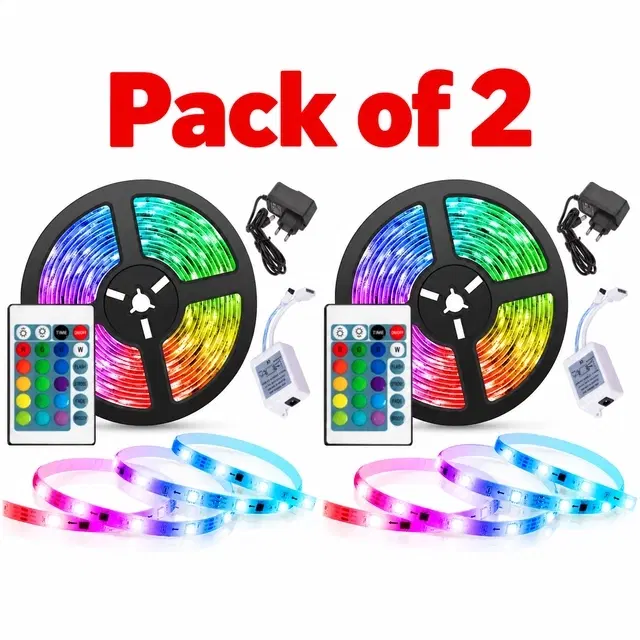 LED Strip Lights for Home, Multicolor 3 Meter + 3 Meter [Pack of 2]