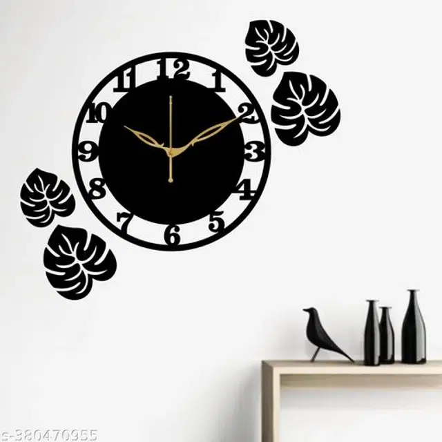 Wooden Wall Clock, Black