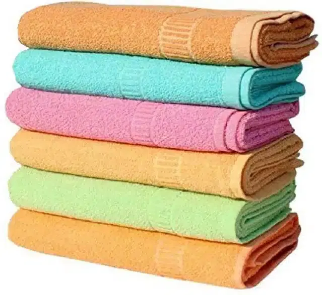 Cotton High Absorbent Antibacterial Hand Towels, Pack of 6, Multicolor, 12x18 inches