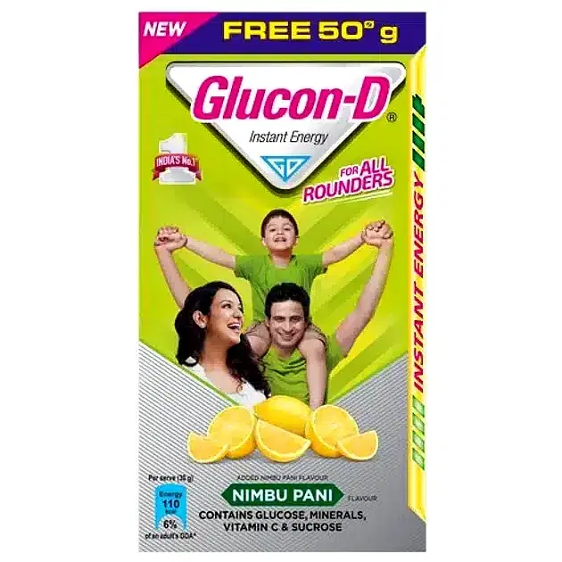 Glucon-D Nimbu Pani Flavored Drink 75 g+50 g Extra