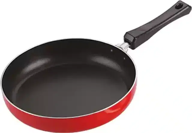 Aluminium Non Stick Fry Pan with Bakelite Handle, Red & Black, 1.1 L