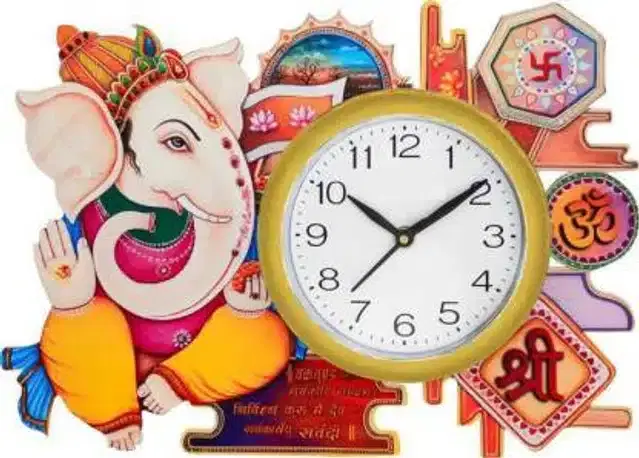 Wooden Wall Clock for Office and Living Room, Multicolor