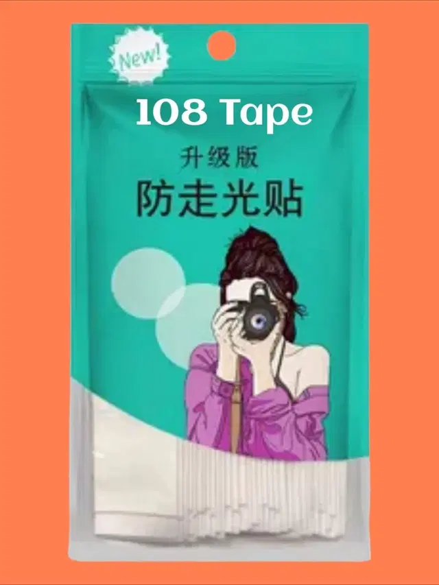 Acrylic Film Clothing 108 Double Sided Tape Strips, Transparent, Set of 1