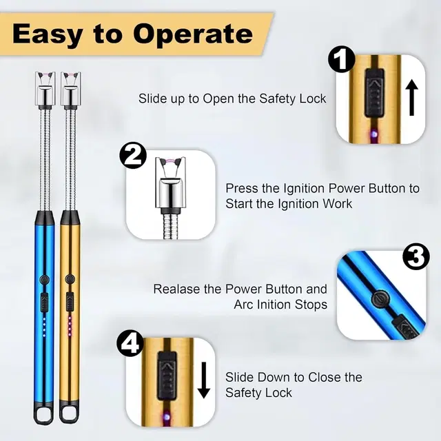 Type-C Rechargeable Electric Lighters for Kitchen,Multicolour