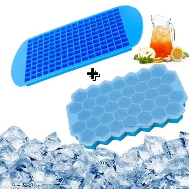 Silicone Ice Cube Moulds, Blue, Pack of 2