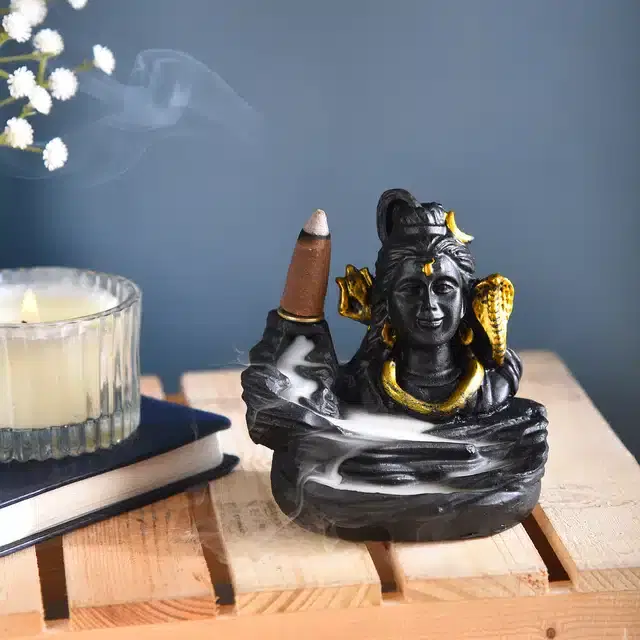 Lord Shiva Fountain Diffuser, Black, 4 inches
