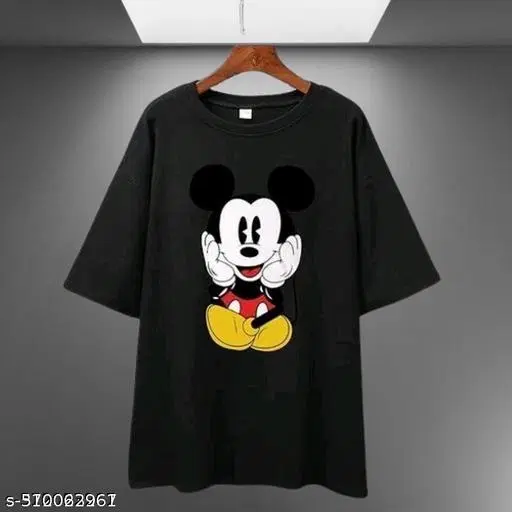 Cotton Blend T-shirt for Women, Black (S)