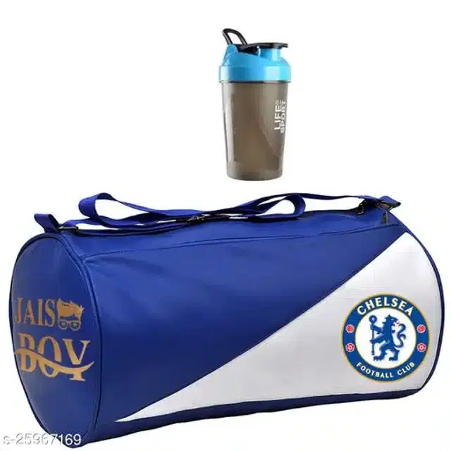 Combo of Gym Bag with Shaker Bottle, 500 ml, Multicolor, Set of 2