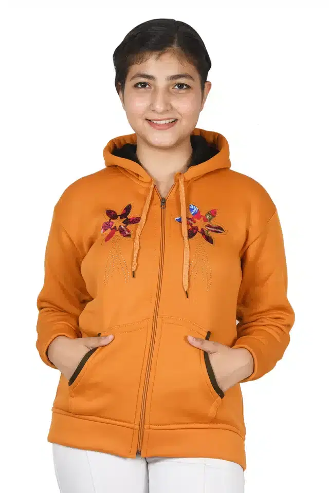 Full Sleeves Hoodies for Women (Mustard, XL)