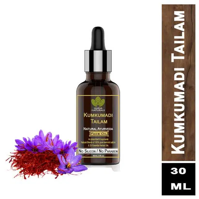 Haria Naturals Pure Kumkumadi Tailam For Radiant Skin For Brightens, Healthy & Glowing Skin 30 ml, B-15192