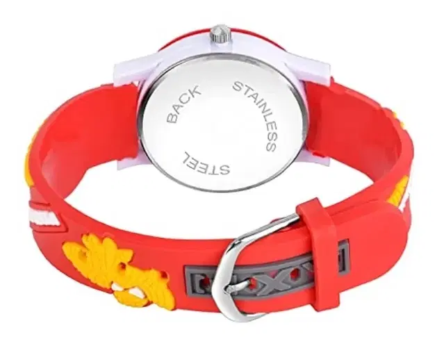 Spiderman Theme Silicon Strap Analog Watches for Kids, Red, Pack of 2
