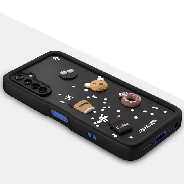 Silicone Mobile Back Cover for Realme RMX2002 / Realme_6i (Black)