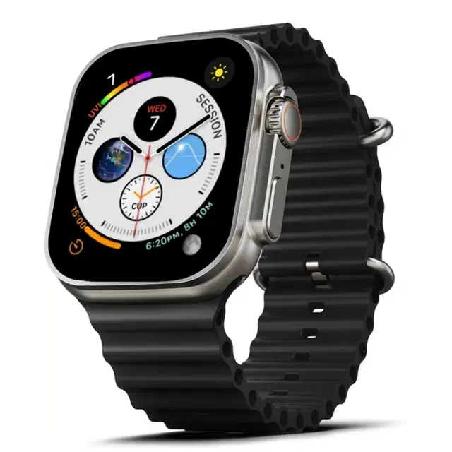 Rubber Strap T800 Ultra Smartwatch for Men & Women, Black