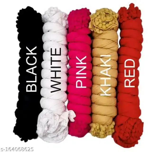 Cotton Blend Solid Dupatta for Women, Pack of 5 (Multicolor, 2 m)