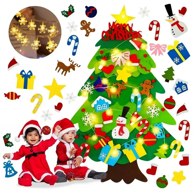 Kidology 3.4 ft DIY Felt Christmas Tree for Kids