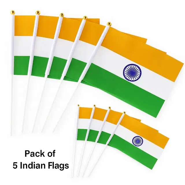 Handy Plastic Tricolor Flags - Set of 5
