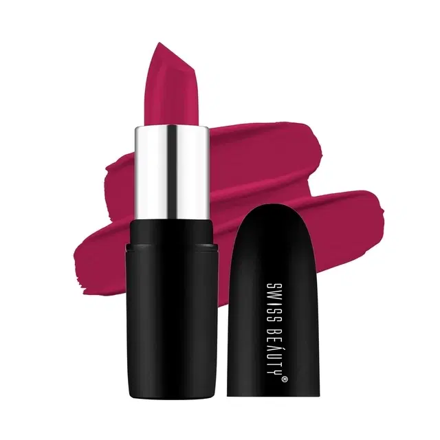 Swiss Beauty Pure Matte Creamy Lipstick, Shade- Bold Wine
