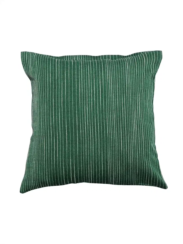 Cotton Cushion Cover, Green, 16x16 inches