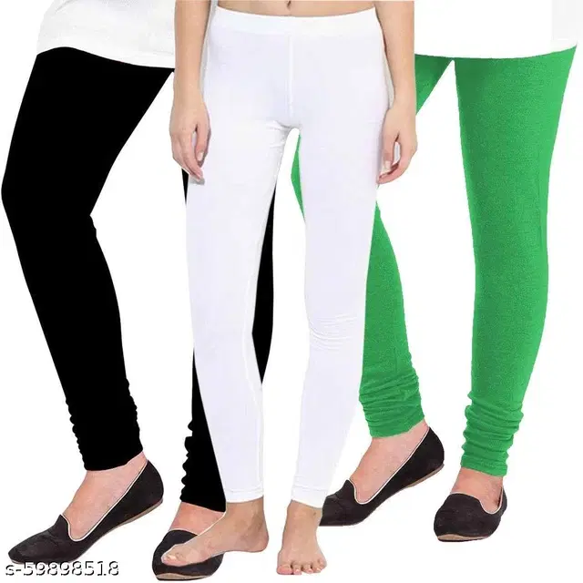 Cotton Legging For Women, Multicolour, (Pack Of 3)