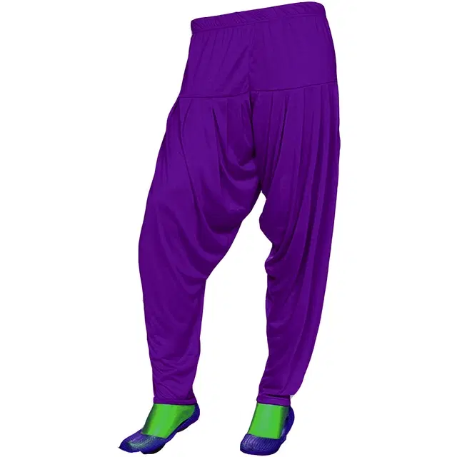 Viscose Rayon Solid Patiala for Women (Purple, 2XL)