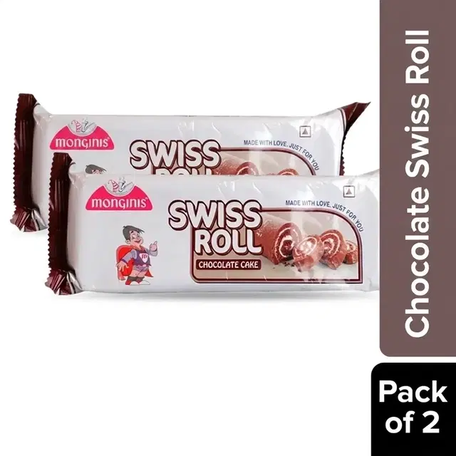 Monginis Chocolate Swiss Roll 40 g - Pack of 2