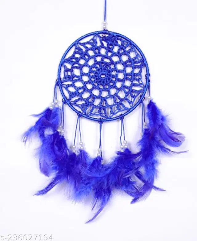 Feather Wall Hanging Dream Catcher, Blue