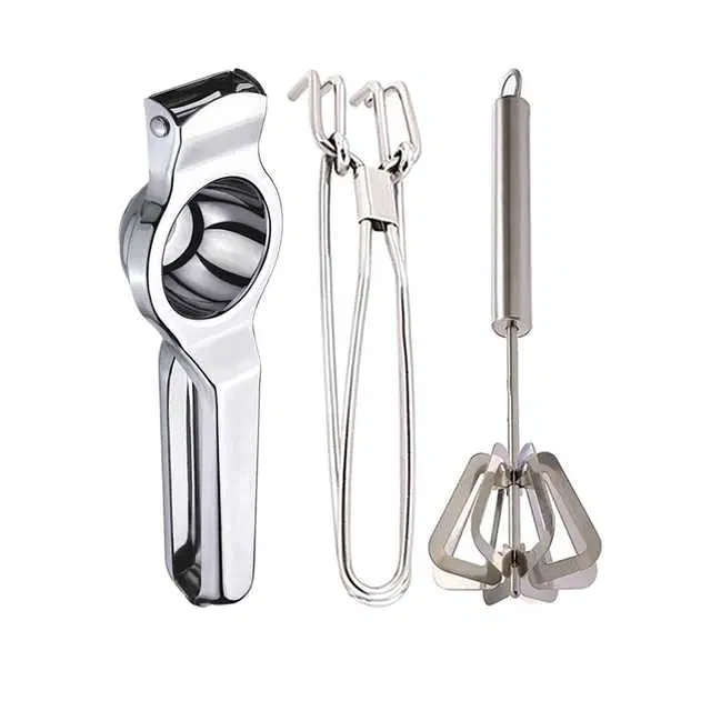 Oc9 Stainless Steel Lemon Squeezer & Pakkad & Hand Blender Kitchen Tool Set (O-49)
